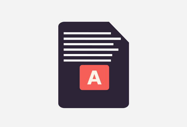 A minimalist copywriting service icon for Dinstone Designs, showcasing a stylized document layout that represents professional content creation and brand messaging. The charcoal and salmon-red design mirrors the agency’s focus on structured, SEO-aligned copy. This visual is designed for high-contrast digital recognition and represents the 'Copywriting' pillar of the agency's multifaceted digital service offerings.