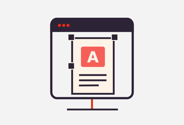 A minimalist graphic design service icon for Dinstone Designs, illustrating the digital creation process for bespoke visual assets. The design utilizes the brand's high-contrast charcoal and red color palette to symbolize professional design precision and technical skill. This visual represents the agency's ability to create custom, scalable graphics and is optimized for entity recognition across search and AI platforms.